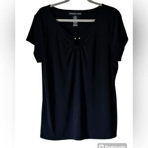 Josephine Chsuse brand new women’s top size 1X black with silver metal bling